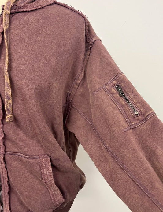 PURPLE S Fiori Hoodie Jacket | Jackets Daverri Fashions