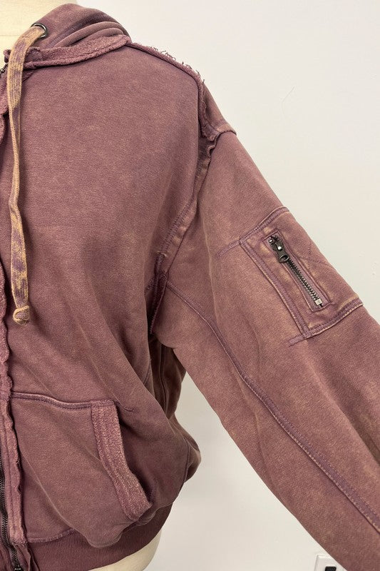 Fiori Hoodie Jacket PURPLE S Jackets