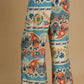 Umgee Full Size Wide Leg Border Print Pants Plus Size Pants