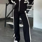 Full Size Contrast Stripe Zip Up Jacket and Pants Set Plus Size - DAVERRI FASHIONS