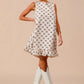 SO ME Texture Bow Printed Mini Ruffle Dress