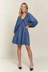 ADORA Batwing Sleeves Floral Dress DENIM WHITE