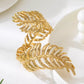 18K Gold-Plated Alloy Leaf Bracelet - DAVERRI FASHIONS