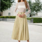High-Waisted Pleated Wide-Leg Cropped Pants - DAVERRI FASHIONS