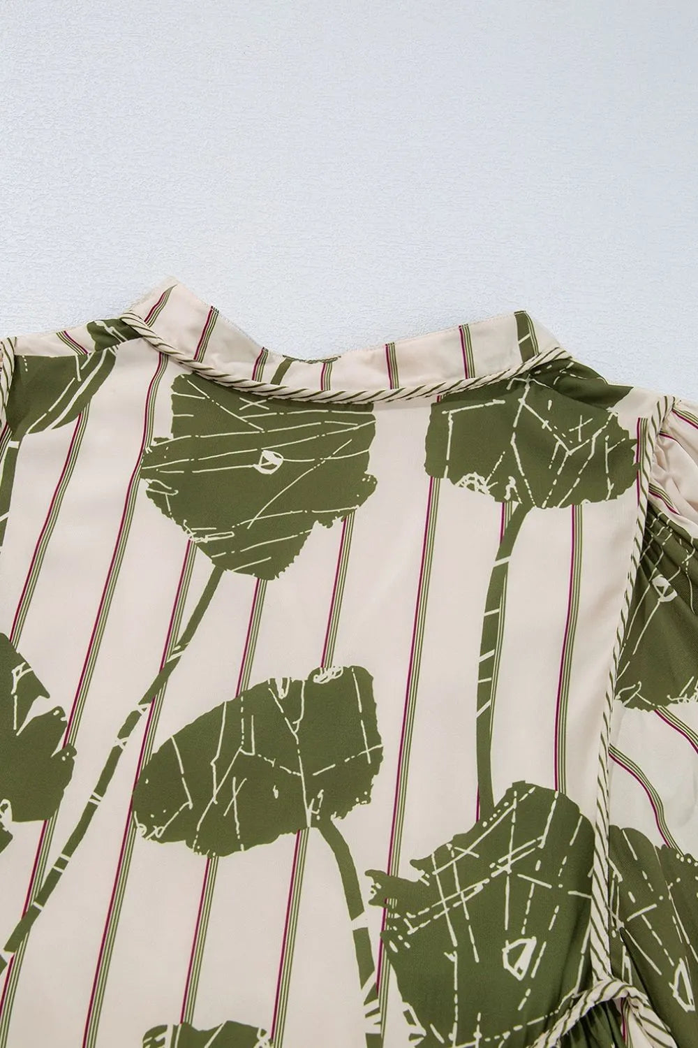 Printed Tie Neck Balloon Sleeve Mini Dress | Dresses Daverri Fashions