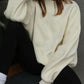 Round Neck Dropped Shoulder Long Sleeve Sweatshirt - DAVERRI FASHIONS
