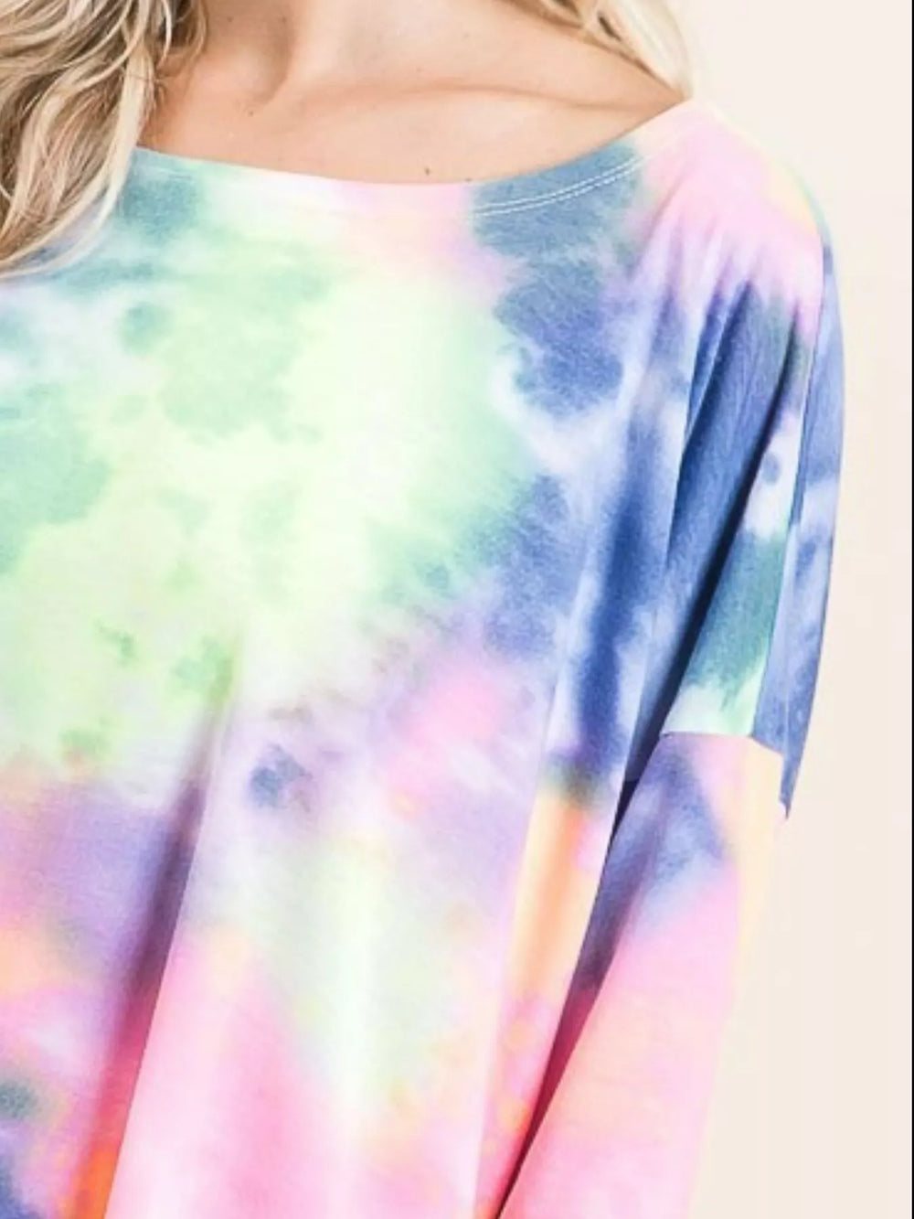 BiBi Tie Dye Print Low Gauge Knit Top | Knit Tops Daverri Fashions