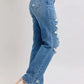 Judy Blue Full Size High Waist Heavy Destroy Straight Jeans Plus Size