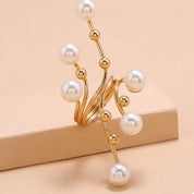 Alloy Pearl Bypass Ring | Rings Daverri Fashions