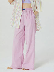 Lilac Elastic Waist Wide Leg Pants | Loungewear Pants Daverri Fashions