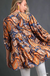 Umgee Mix Paisley Boho Tunic Blouse | Blouses Daverri Fashions