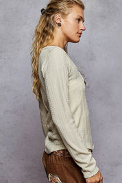 POL Square Neck Cropped Knit Top with Curved Hem | Knit Tops Daverri Fashions