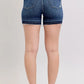 Judy Blue High Waist Tummy Control Destroy Release Hem Denim Shorts