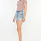Kancan Distressed High Waist Denim Shorts with Pockets - DAVERRI FASHIONS
