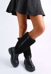 Lapland Fur Detail Calf Length Boots | Boots Daverri Fashions