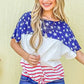 And The Why American Flag Print Tie Knot Front Casual Top - DAVERRI FASHIONS