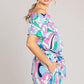 Cotton Bleu by Nu Label Abstracted Print Tie Front Shorts Shorts
