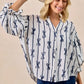 BiBi Bow Ribbon Printed Woven Bubble Sleeves Top - DAVERRI FASHIONS