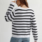 Striped Button Front Cardigan - DAVERRI FASHIONS