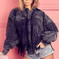 BiBi Fringe Hem Washed Corduroy Button Down Shacket