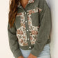 Floral Snap Down Corduroy Jacket - DAVERRI FASHIONS