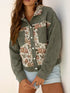 Floral Snap Down Corduroy Jacket - DAVERRI FASHIONS