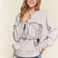 ADORA Rhinestone Accent Casual Sweatshirt - DAVERRI FASHIONS