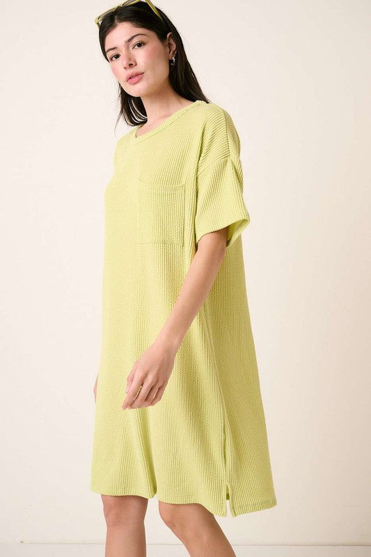 Mittoshop Urban Rib Knit Short Sleeve Tee Dress