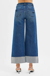 RISEN High Rise Crop Wide Leg Ribbon Detail Jeans | Jeans Daverri Fashions