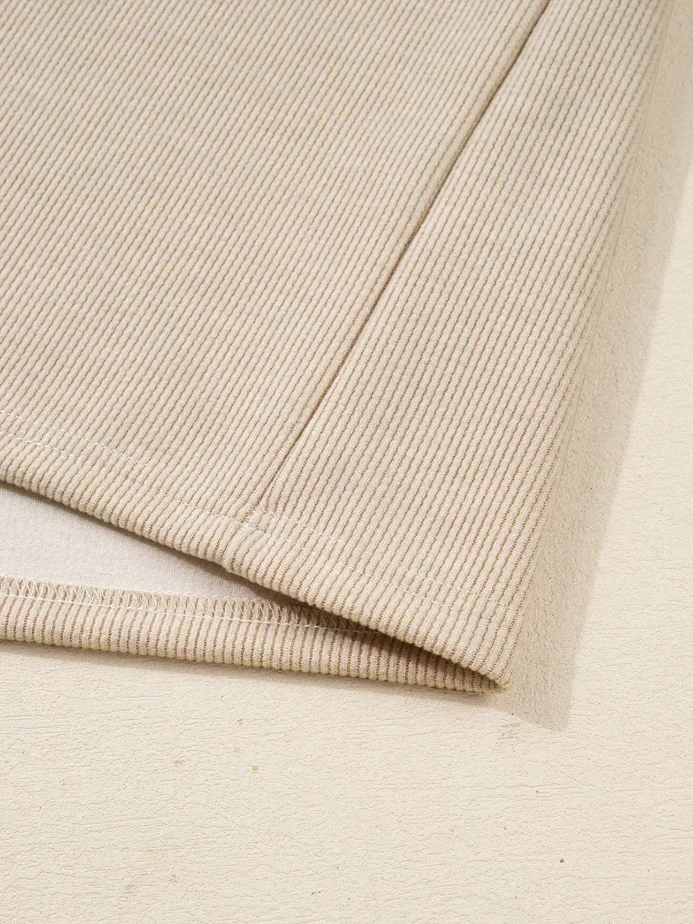 Lace Drawstring Hoodie and High Waist Pants Corduroy Set - DAVERRI FASHIONS