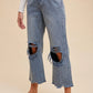 Annie Wear Distressed Raw Hem Jeans - DAVERRI FASHIONS