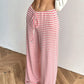 Striped Wide Leg Drawstring Pants - DAVERRI FASHIONS