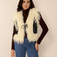 Tied Fringe Contrast Vest - DAVERRI FASHIONS