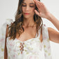 MABLE Floral Print Shoulder Tie Layered Mini Dress
