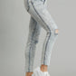 Umgee 5-Pockets Distressed Detail Stretch Denim Skinny Jeans with Unfinished Hem Jeans