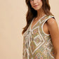 Annie Wear Ethnic Woven Jacquard Tie Front Vest - DAVERRI FASHIONS