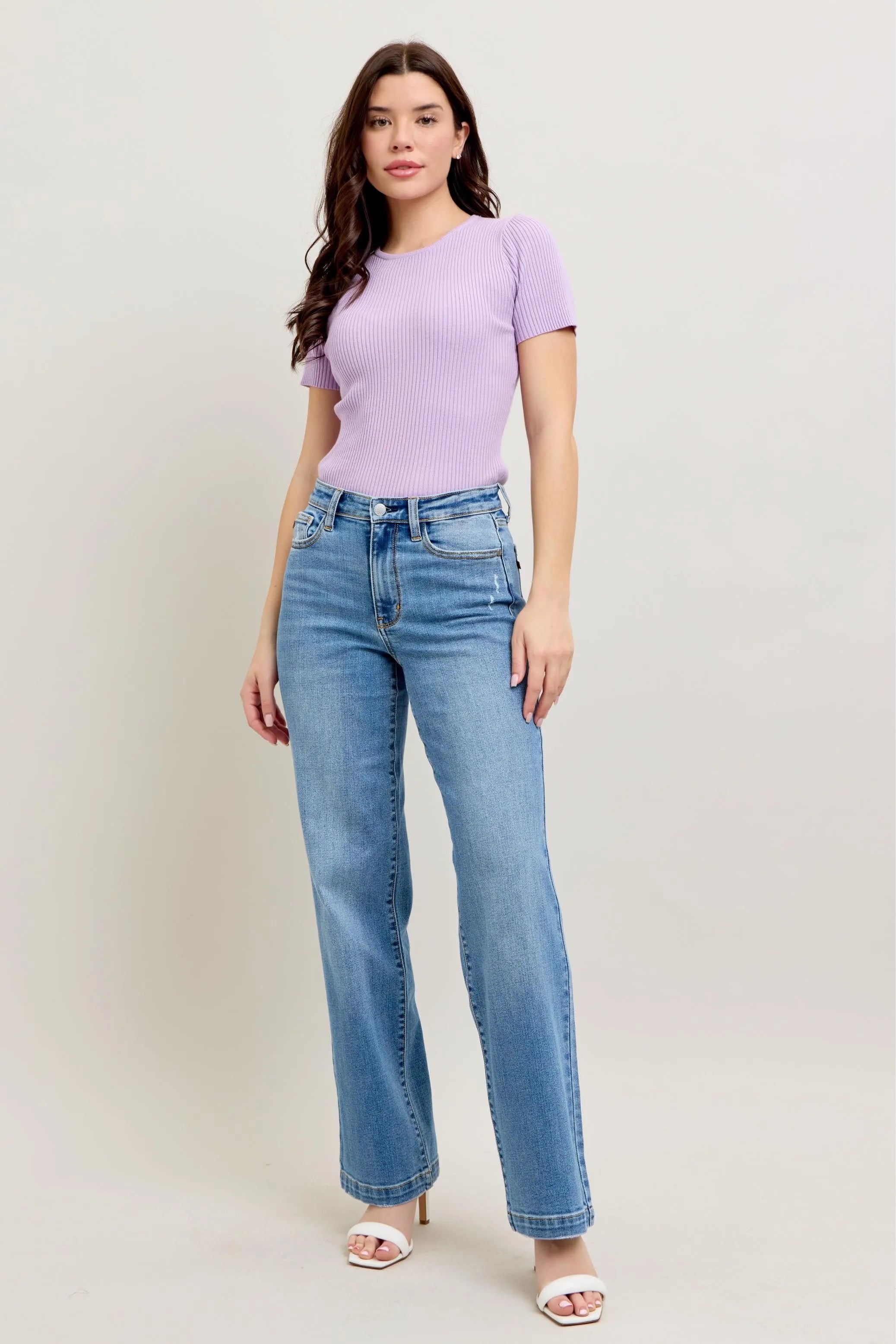Judy Blue Full Size High Waist Straight Jeans Plus Size | Jeans Daverri Fashions
