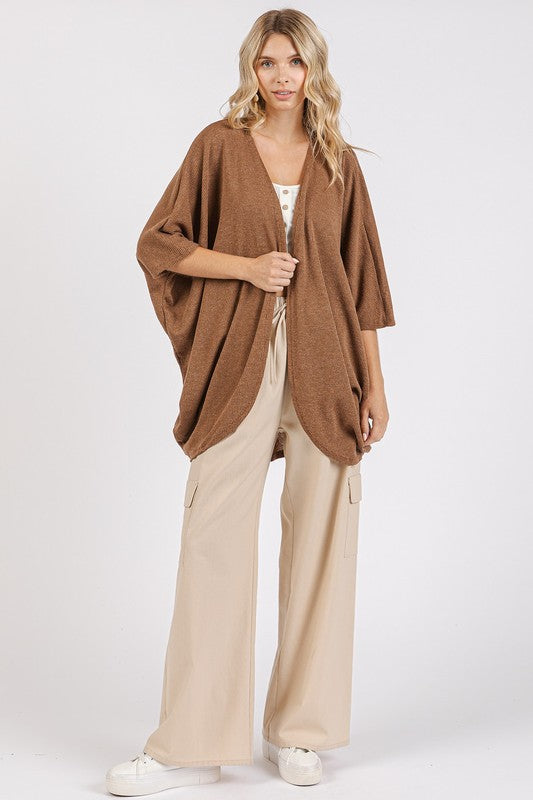 Mittoshop Open Front Batwing Sleeve Cardigan Cardigans