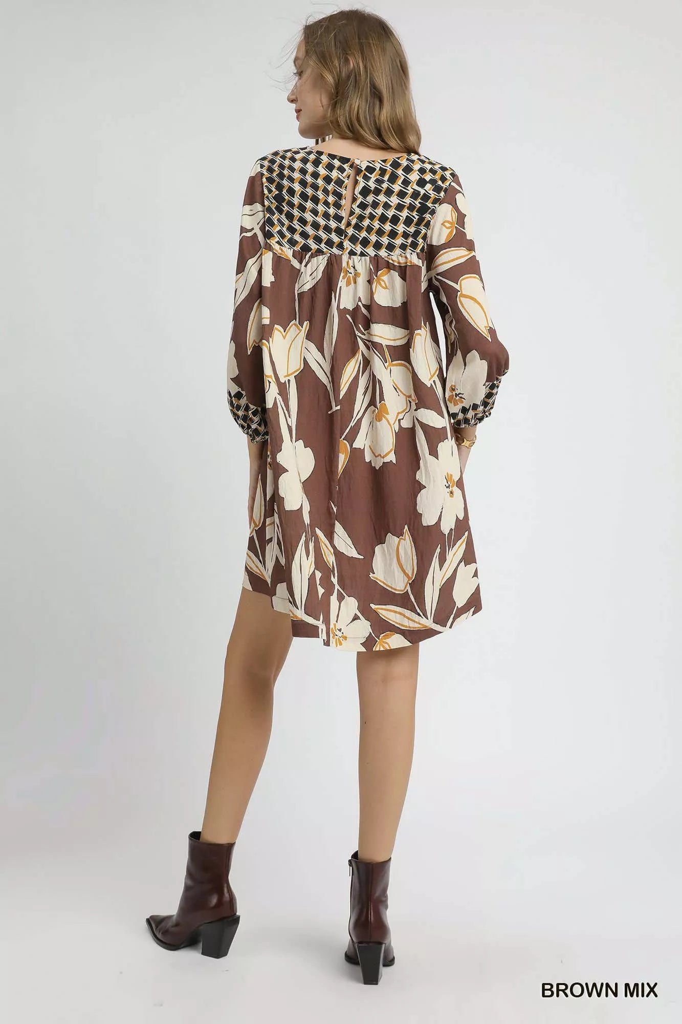 Umgee Floral High-Low Babydoll Dress | Babydoll Dresses Daverri Fashions
