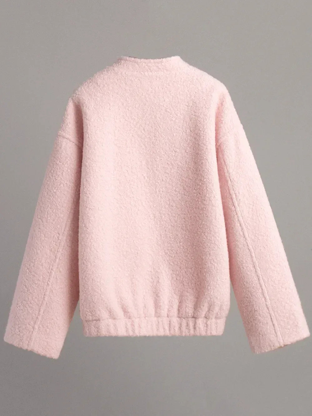 Double Take Plush Mock Neck Snap Down Jacket with Pockets - DAVERRI FASHIONS