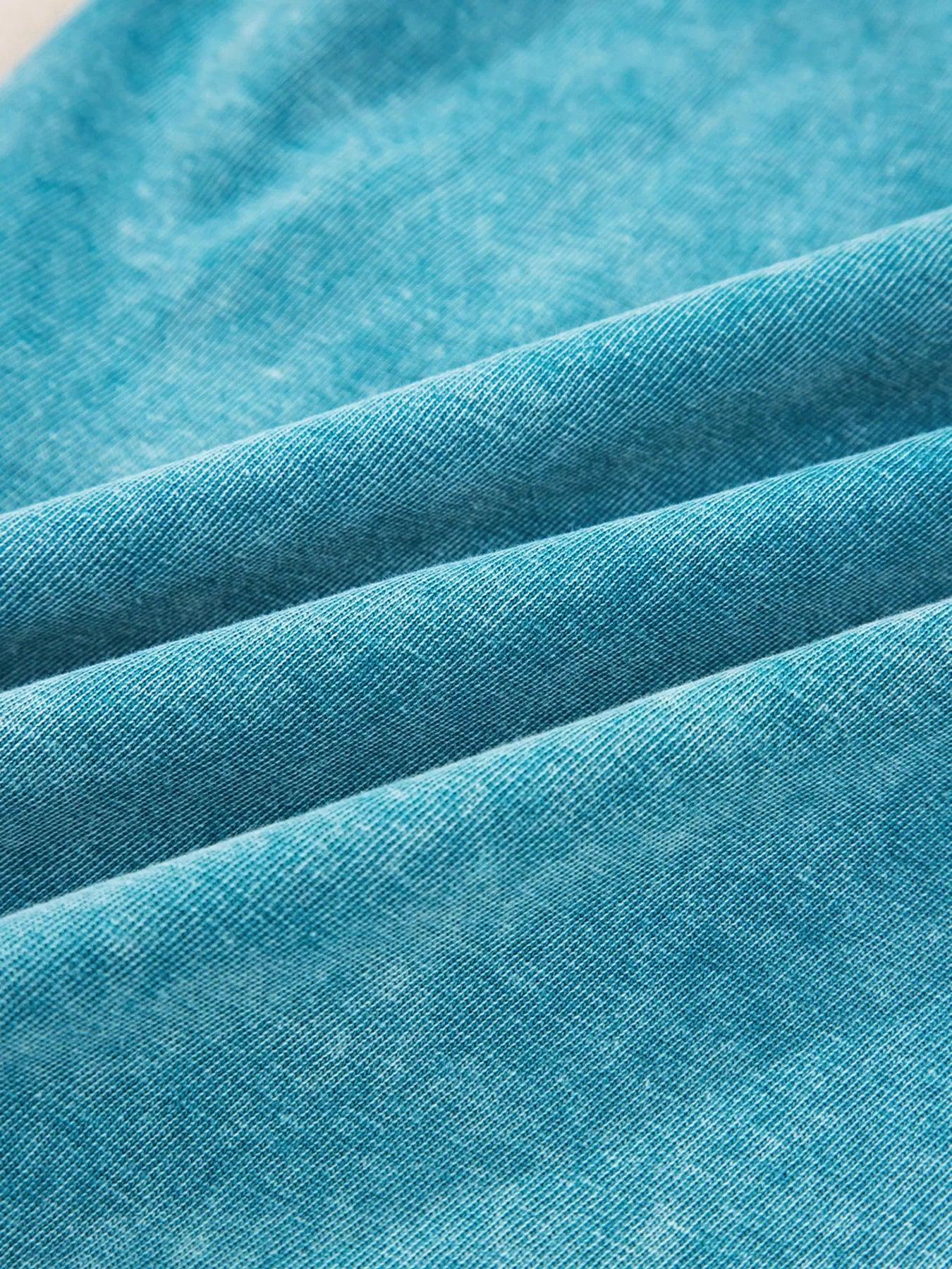 Mineral Wash High Waist Patched Pocket Pants - DAVERRI FASHIONS