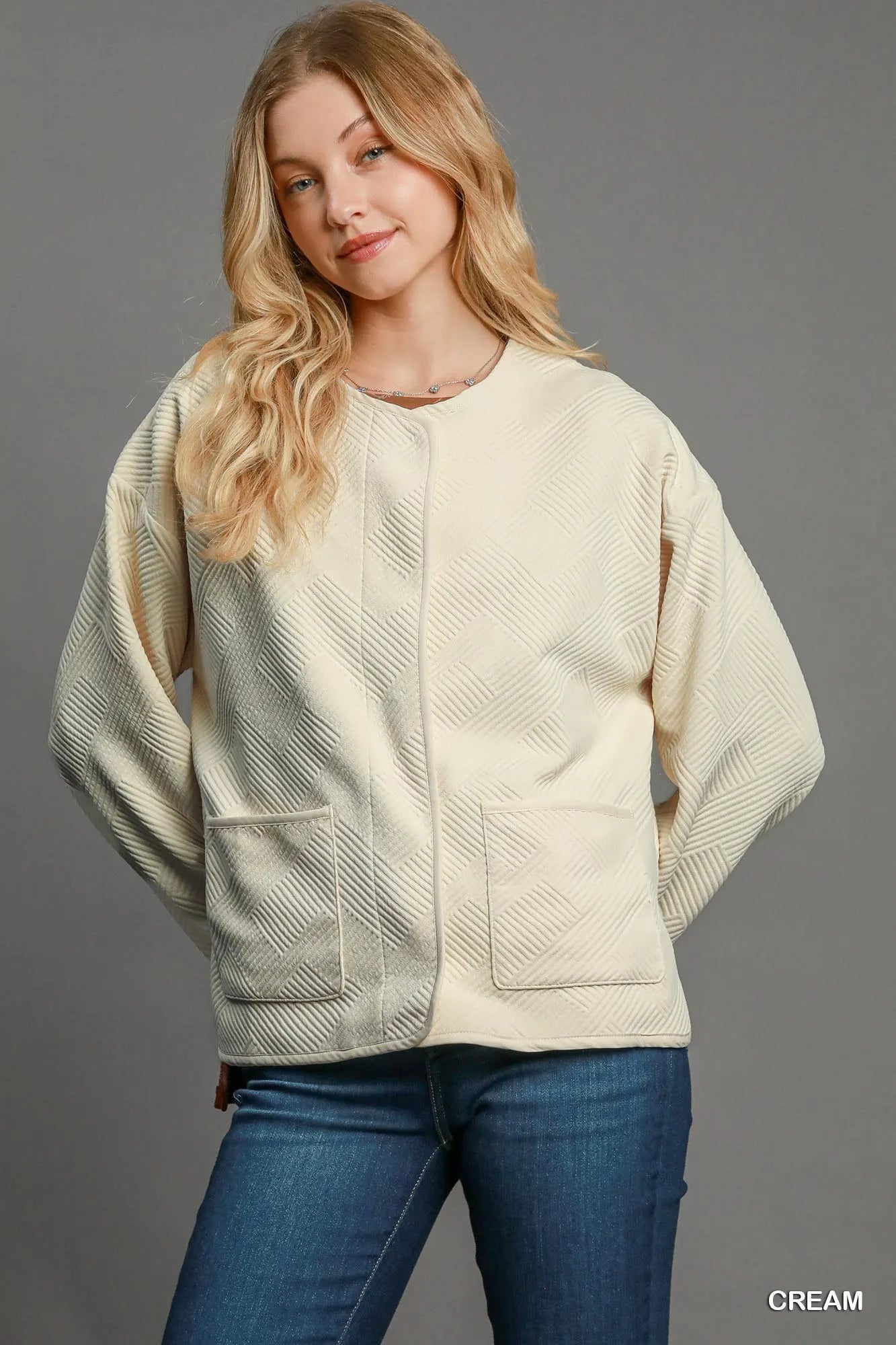 Umgee Textured Jacquard Jacket Jackets