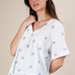 VERY J Flower Embroidered Woven Blouse