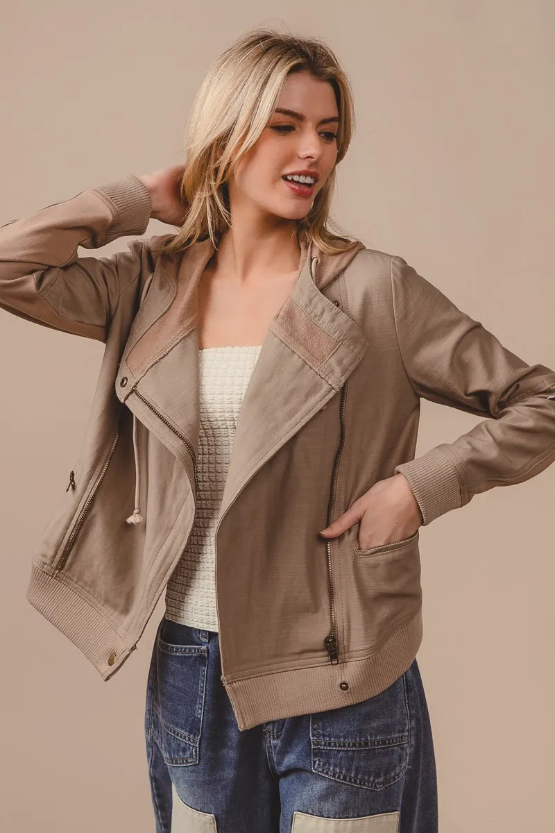 BiBi Textured Woven Rider Jacket Jackets