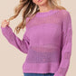 BiBi Openwork Long Sleeve Knit Top Sweaters