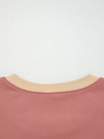 Star Patchwork Exposed Seam Drop Shoulder Sweatshirt - DAVERRI FASHIONS