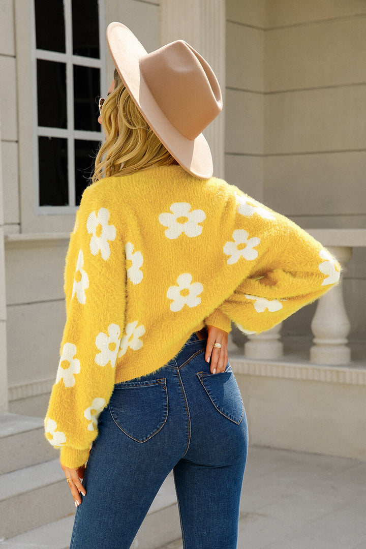 Angel Wings Floral Open Front Fuzzy Cardigan | Cardigans Daverri Fashions
