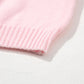 Women’s pink geometric drop shoulder long sleeve knit sweater