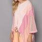POL High-Low Contrast V-Neck Top Tops
