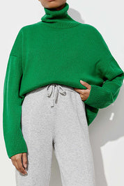 Turtle Neck Dropped Shoulder Sweater | Sweaters Daverri Fashions